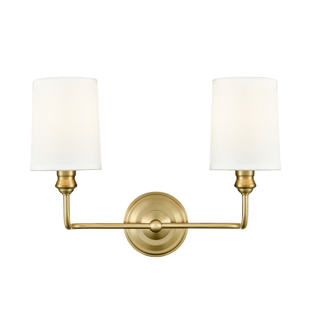 Leena Two Light Vanity, Vintage Brass, 2-Light, E12 Candelabra Base, 120V, 120W Total