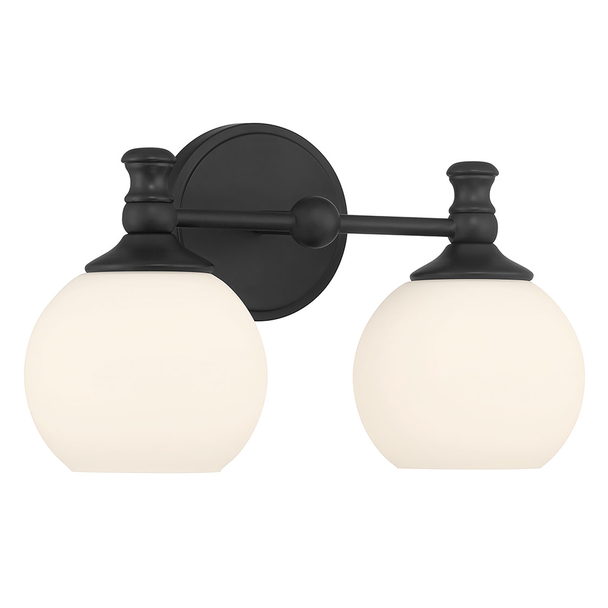 Orlisse Two Light Vanity, Matte Black, 2-Light, Medium (E26), 120V, 120W