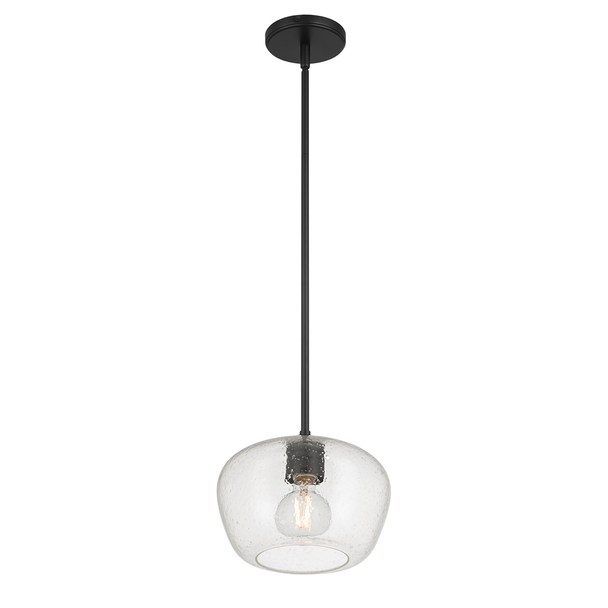 Pomari One Light Pendant, Matte Black, 1-Light, E26 Medium Base, 120V, 60W