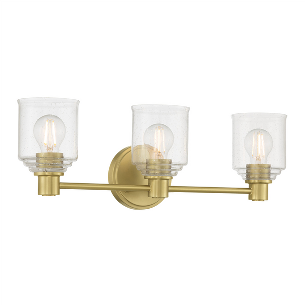Vessair Three Light Sconce, Vintage Brass, 3-Light, Medium (E26) Base, 120V