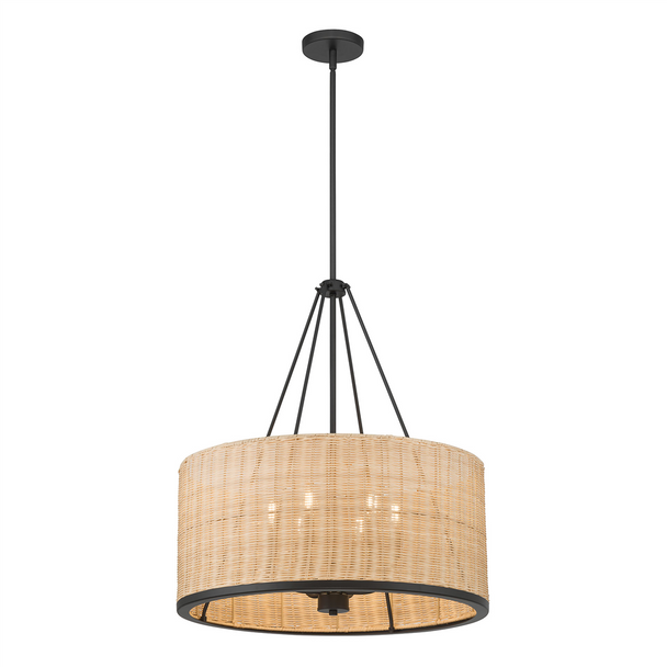 Namiro Six Light Pendant, Matte Black, 6-Candle, E12 Candelabra Base, 120V