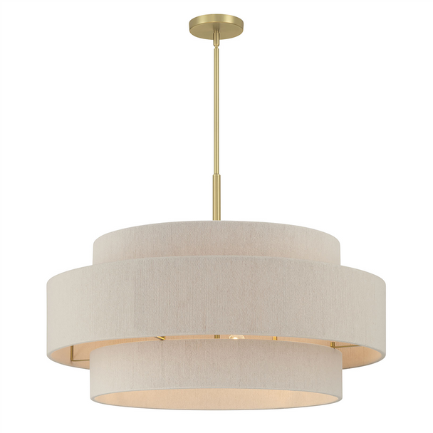 Helbert Six Light Chandelier, Vintage Brass, 6-Candle, E12 Base, 120V