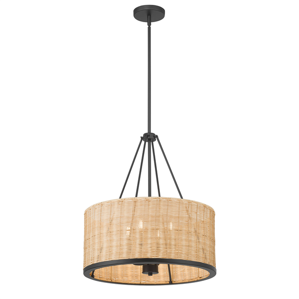 Namiro Four Light Pendant, Matte Black, 4-Candle, E12 Candelabra Base, 120V