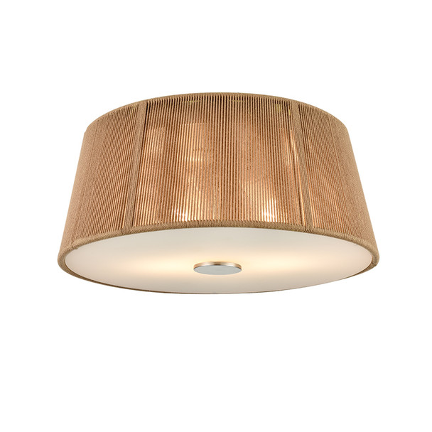 Two Light Flush Mount, Brushed Nickel, 2-Light, Medium (E26) Base, 120V