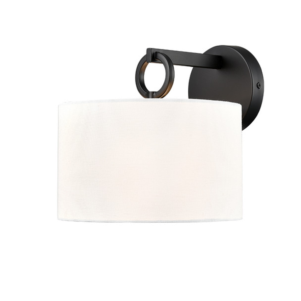 Braxton One Light Sconce, Matte Black, 1-Light, Medium (E26) Base, 120V