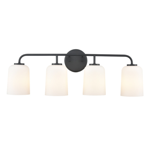 Laphia Four Light Vanity, Matte Black, 4-Light, E26 Medium Base, 120V