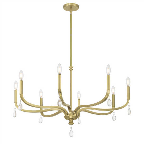 Viremont Eight Light Chandelier, Vintage Brass, 8-Candle, 120V