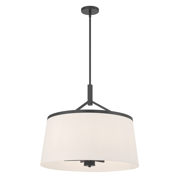 Montrine Six Light Chandelier, Matte Black, 6-Candle, 120V