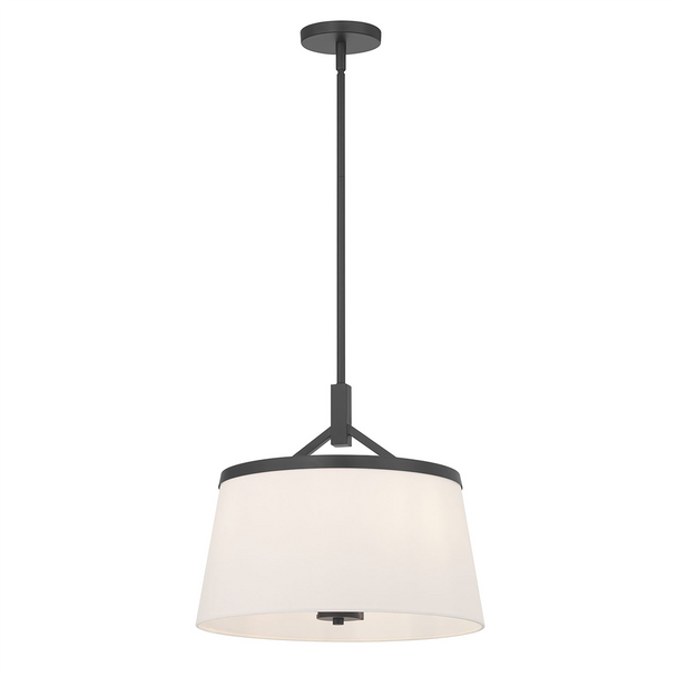 Montrine Three Light Chandelier, Matte Black, 3-Light, E12 Candelabra Base, 120V