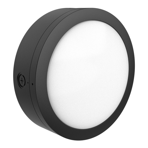 LED 14in Round Flat Bulkhead 36/48/60W 30/40/50K Photocell, Blk