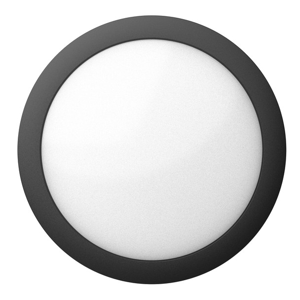 LED 14in Round Flat Bulkhead 36/48/60W 30/40/50K Photocell, Blk