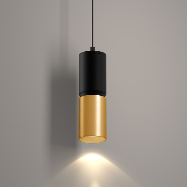 3in X 10inH 2-TONE Cylinder 9/12/15W 3CCT 120-277V DUAL-DIM BLACK/GOLD