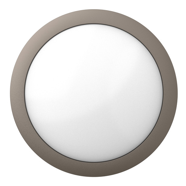 LED 14in Round Flat Bulkhead 36/48/60W 30/40/50K Photocell, Brz