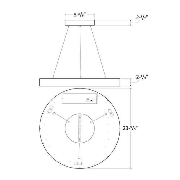 LED Architechtural 24in Round Suspended 30/35/40/45/50W 5CCT 10FT image 4