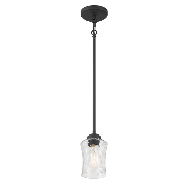 CLARVYN One Light Mini-Pendant, Matte Black, 1-Light, E26 Medium Base, 60W, 120V