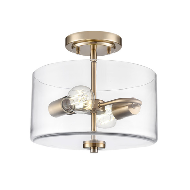 Verlana Two Light Semi-Flush Mount, Modern Gold, 2-Light, Medium (E26), 120V