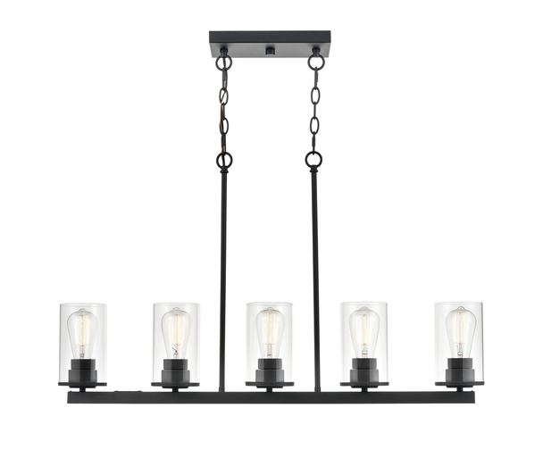 Millennium Lighting Verlana Five Light Island, Matte Black, 5-Light, Medium (E26) Base, 120V