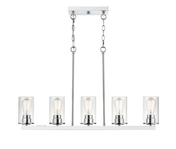 Millennium Lighting Verlana Five Light Island, 5-Light, Chrome, Clear Glass, 120V