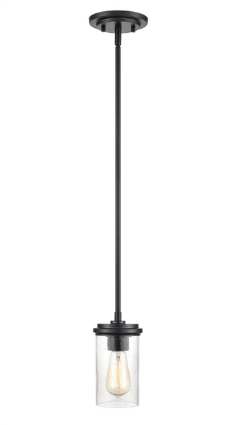 Taos One Light Mini-Pendant, Matte Black, 1-Light, Medium (E26) Base, 120V