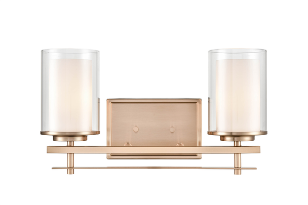 Huderson Two Light Vanity, Modern Gold, 2-Light, Medium (E26) Base, 120V