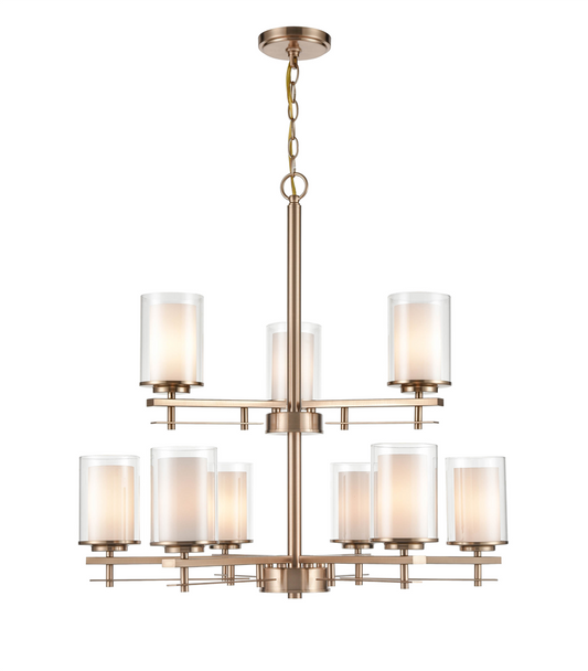 Huderson Nine Light Chandelier, Modern Gold, 9-Light, E26 Medium Base, 120V