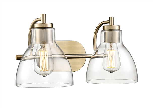 Knightsdale Two Light Sconce, Modern Gold, 2-Light, Medium (E26), 120V