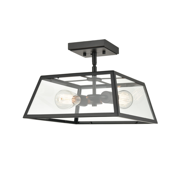 Millennium Lighting 8022 Two Light Outdoor Semi-Flush, Powder Coated Black, 2-Light, Medium (E26), 120V