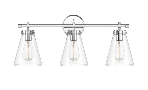 Aliza Three Light Vanity, Chrome, 3-Light, Medium (E26) Base, 120V