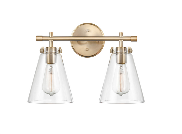 Aliza Two Light Vanity, Modern Gold, 2-Light, Medium (E26) Base, 120V