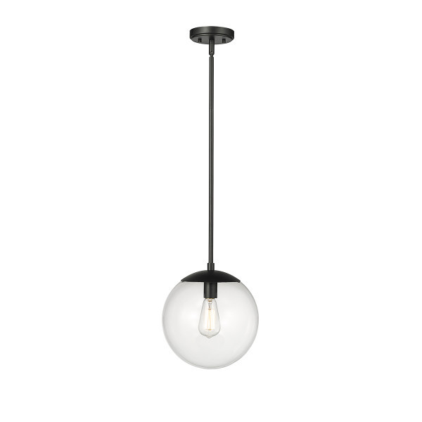 Avell One Light Pendant, Matte Black, 1-Light, E26 Medium Base, 120V, 60W