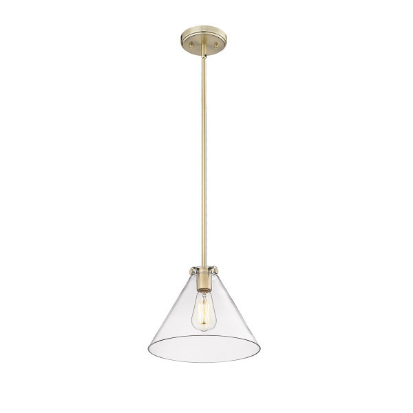 Aliza One Light Pendant, Modern Gold, 1-Light, Medium E26 Base, 100W, 120V, Clear Glass