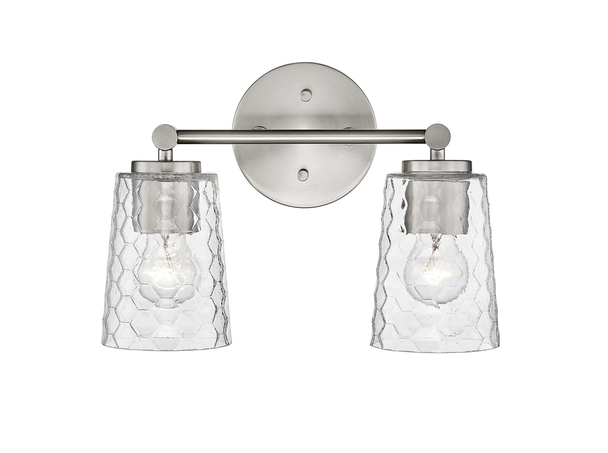 Millennium Lighting Ashli Two Light Vanity, 2-Light, Brushed Nickel, 120V, E26 Medium Base, Damp Location