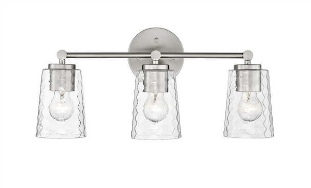 Ashli Three Light Vanity, Polished Nickel, 3-Light, Medium E26 Base, 120V, 300W Total