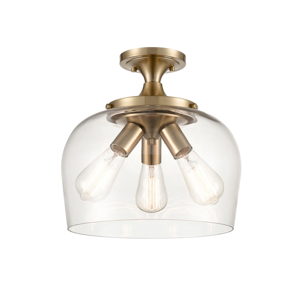 Millennium Lighting Ashford Three Light Semi-Flush, Modern Gold, 3-Light, Medium (E26) Base, 120V