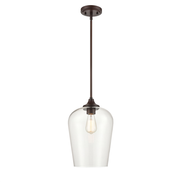 Ashford One Light Pendant, Rubbed Bronze, 1-Light, 100W, 120V