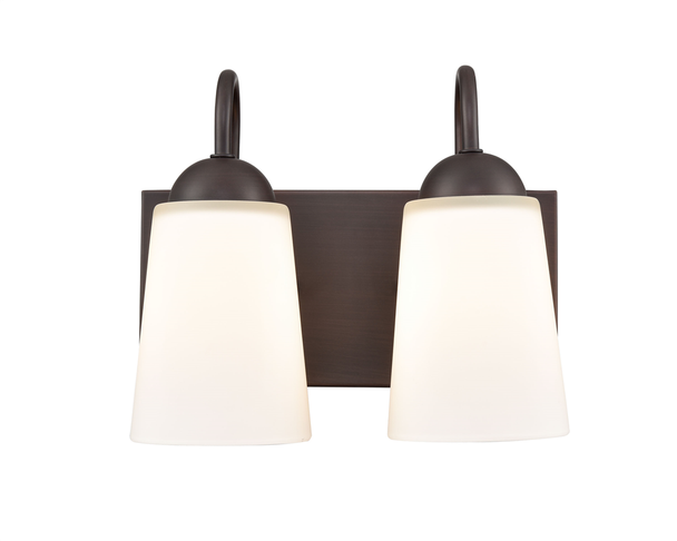 Millennium Lighting 9812 Two Light Vanity, Rubbed Bronze, 2-Light, Medium (E26) Base, 120V