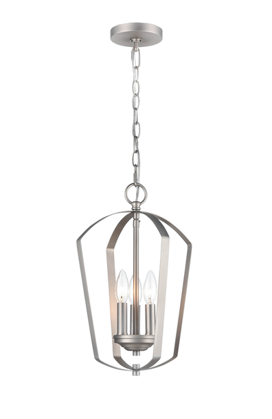 Millennium Lighting 9823 Three Light Pendant, Satin Nickel, 3-Light, Medium (E26), 120V