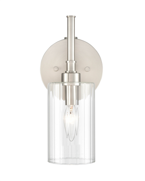 Chastine One Light Sconce, Brushed Nickel, 1-Light, E12 Candelabra Base, 120V