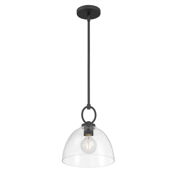 Velto One Light Pendant, Matte Black, 1-Light, E26 Medium Base, 60W, 120V