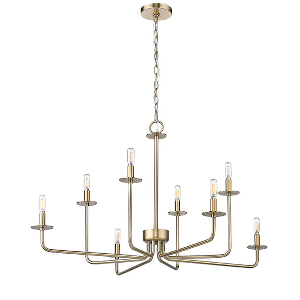 Marceline Eight Light Chandelier, Modern Gold, 8-Light, 120V, 480W, Candelabra (E12)