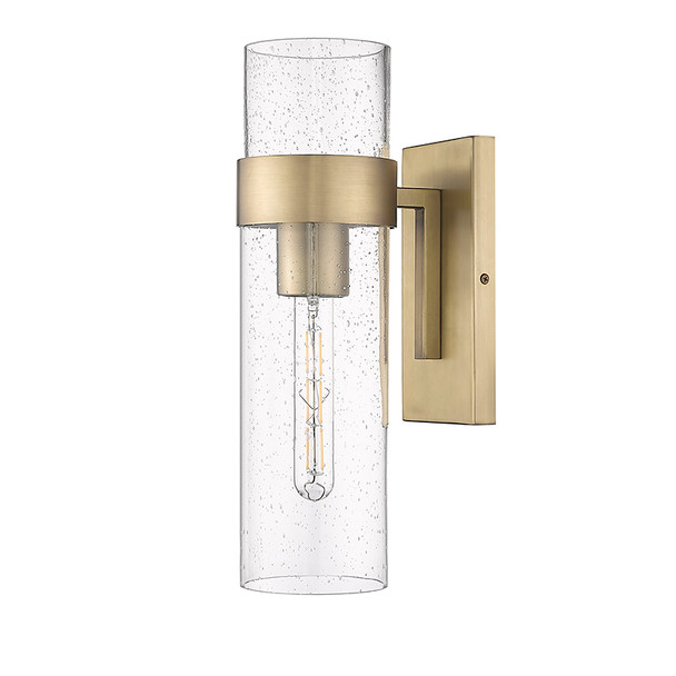 Millennium Lighting 15101 One Light Sconce, Vintage Brass, 1-Light, 60W, 120V, E12 Candelabra Base, Clear Seeded Glass