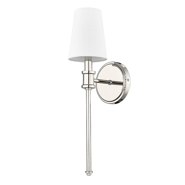 Millennium Lighting 16101 One Light Sconce, Polished Nickel, 1-Candle, E12 Candelabra Base, 60W, 120V