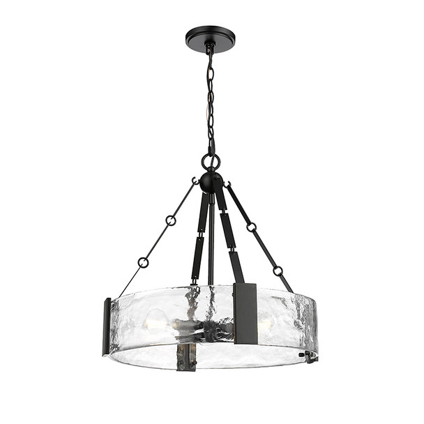 Rezi Three Light Pendant, Matte Black, 3-Light, Medium (E26) Base, 120V