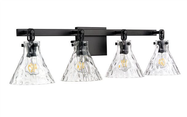Barlon Four Light Vanity, Matte Black, 4-Light, Medium (E26) Base, 120V