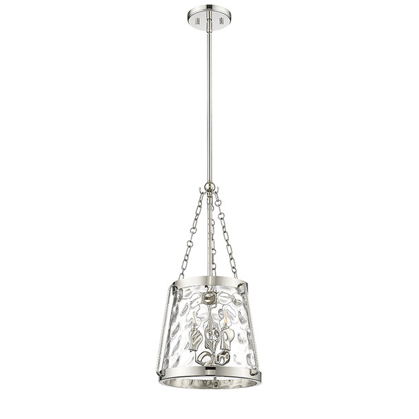 Adabella Three Light Pendant, Polished Nickel, 3-Light, E12 Candelabra Base, 120V