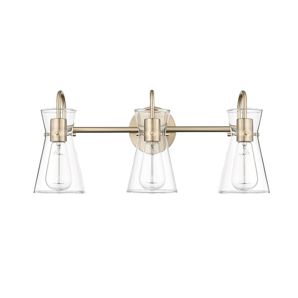 Camellia Three Light Vanity, Modern Gold, 3-Light, Medium (E26) Base, 120V