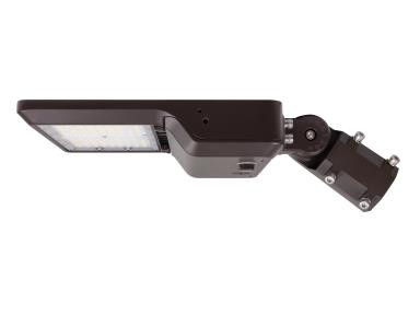 MaxLite Slim AE Area Fixture, 80W selectable 60W/50W, 120-277V, Type III, 3000K/4000K/5000K CCT selectable, Bronze, 2-3/8" OD adjustable slipfitter, Controls Ready