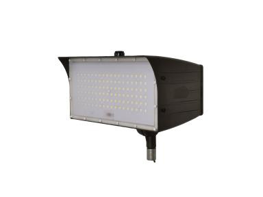 MaxLite FloodMax FM Series LED Flood Light, 80W, 120-277V, Wide 6x6 Distribution, 5000K, Bronze, 1/2" Threaded Knuckle, Button Photocell