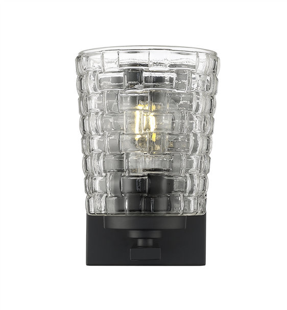 Saben One Light Sconce, Matte Black, 1-Light, Medium (E26) Base, 120V, 60W