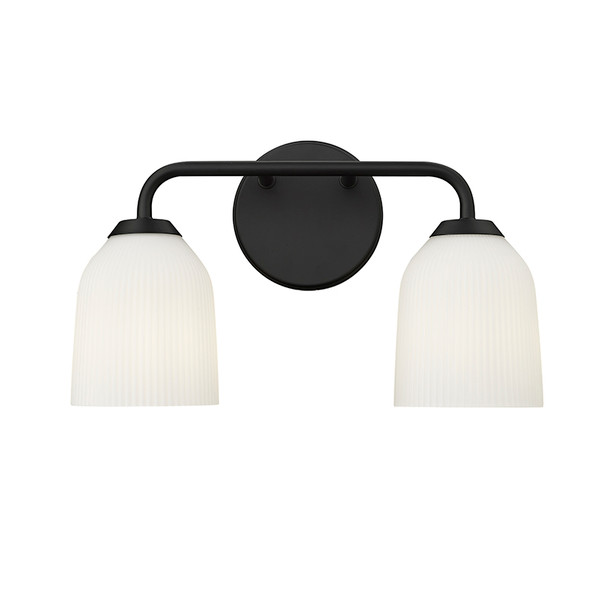 Norah Two Light Vanity, Matte Black, 2-Light, Medium (E26), 120V